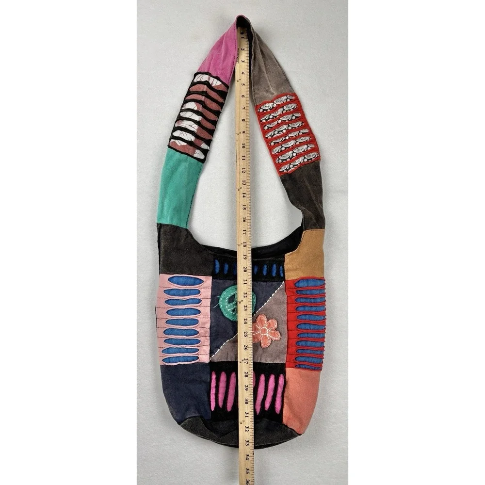 Patchwork Slouch Shoulder Bag Boho Hippie Festival Hobo‎ Purse